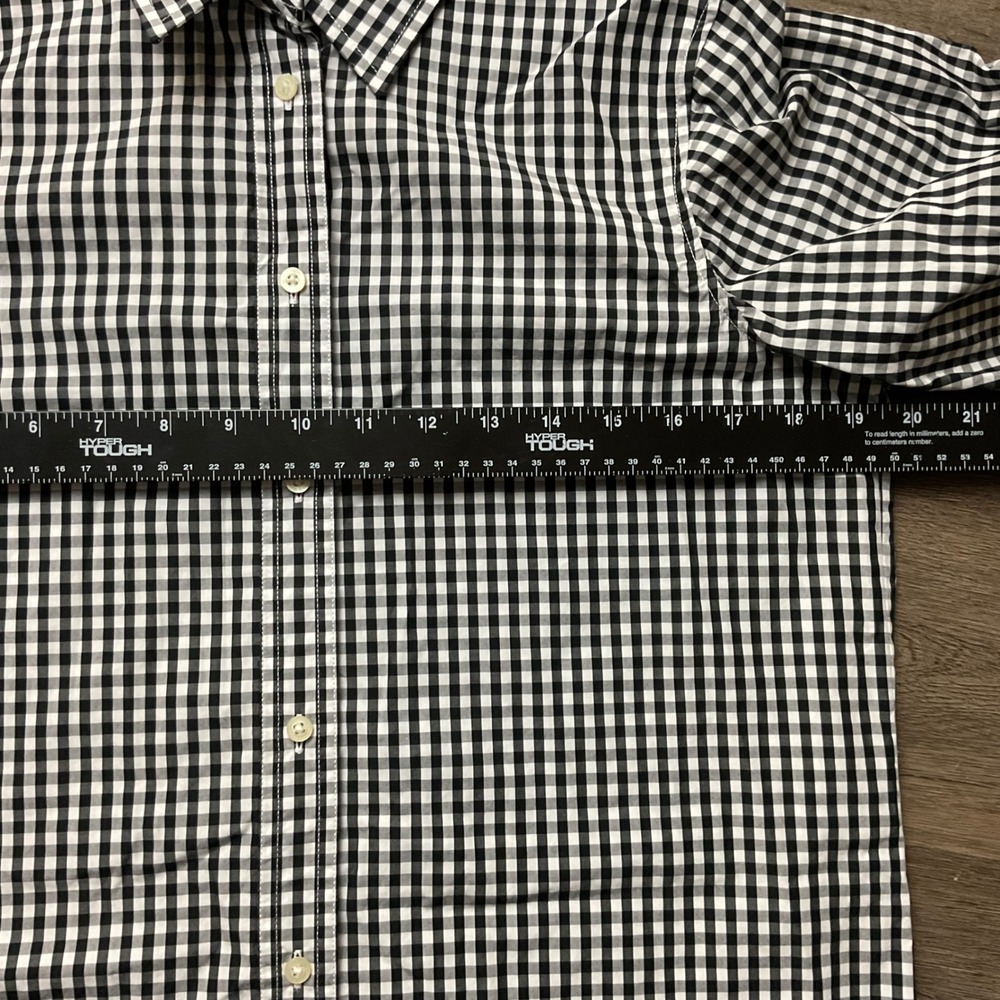 Lauren Ralph Lauren Gingham 3/4 Bell Sleeve Shirt Womens Medium Black White - Picture 9 of 10